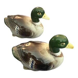 Vtg Otagiri Mallard Duck Salt & Pepper Shakers Ceramic Japan 1981 3.5"X2"X2.5"